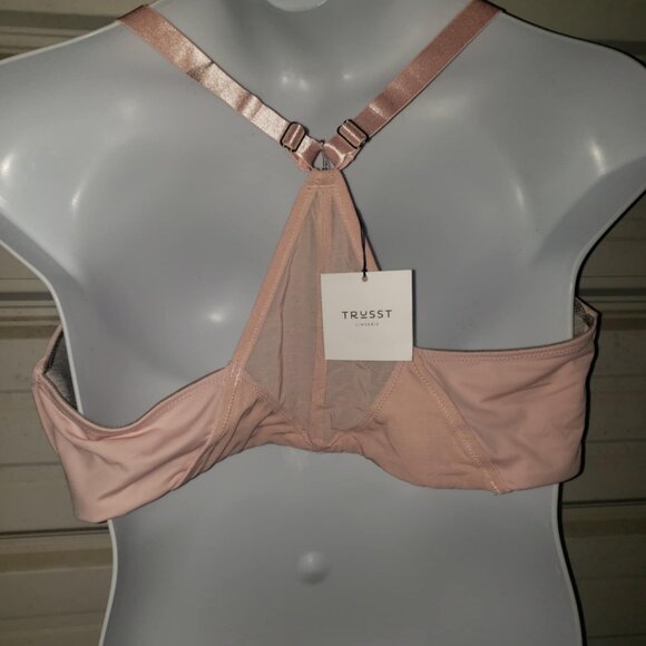 TRUSST Lingerie Plus Size 44F Evie PINK Color Racerback Bra TL42000 Front Close - Picture 4 of 6